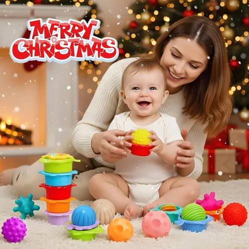 Miniatura 3 de Pelotas sensoriales para bebés y niños, juguetes Montessori suaves para bebés de 6 a 12 meses, juguetes sensoriales para bebés y niños pequeños