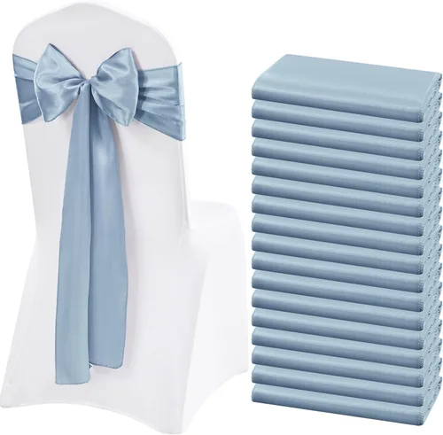 Miniatura 22 de 60 bandas de satén para silla, color burdeos, para fiestas, hoteles, bodas, recepciones, restaurantes y decoración de eventos (7 x 108 pulgadas)