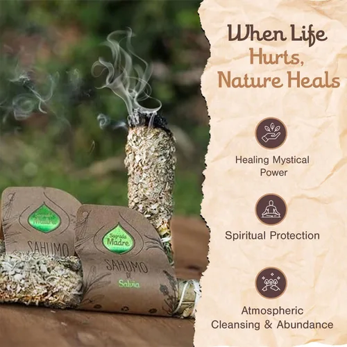 Miniatura 4 de Sagrada Madre Varillas de salvia blanca y hierbas aromáticas atadas a mano, ajuste de intención pura, salvia blanca