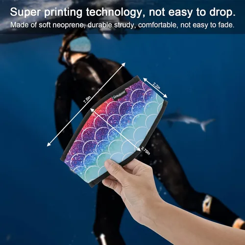 Miniatura 2 de Funda de neopreno para máscara de buceo, correas reflectantes para máscara de buceo, protector de cabello para máscaras de buceo y esnórquel