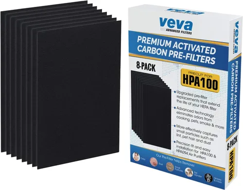 HPA100 Pre-filtros de repuesto para purificador de aire Honeywell – Paquete de 8 – Filtro HRF-A100 A compatible con HPA100, 104, 105, 090, 094