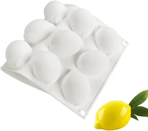 Miniatura 4 de Molde de silicona para hornear, antiadherente, pastelería, chocolate, pastel, postre, herramientas de decoración (limón V_11.8x6.8x0.11 pulgadas)