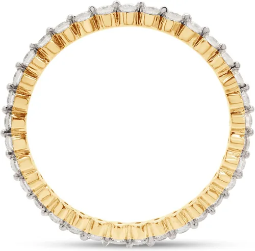 Miniatura 4 de SAVEARTH DIAMONDS Anillo de compromiso apilable de 12 ct t.w de diamante de moissanita de eternidad completa y de corte redondo en oro de 14