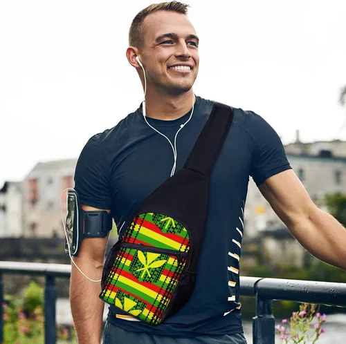 Miniatura 5 de Tribal Kanaka Maoli Bandera Impreso Bandolera Bandolera Hombro Mochila Pecho Lateral Daypack para Viajes Senderismo