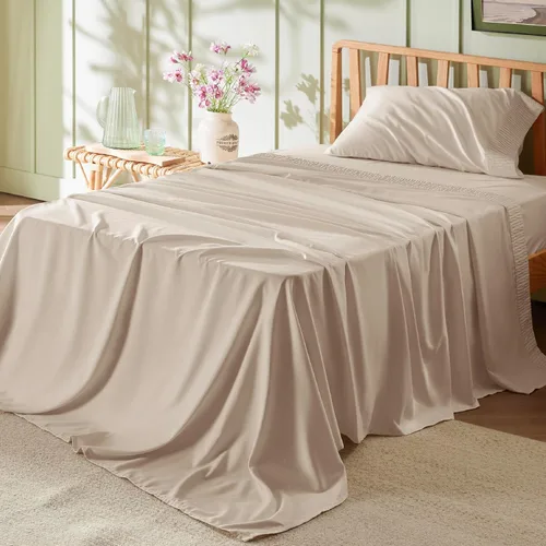 Miniatura 49 de Bedsure Sábanas de tamaño King – Sábanas suaves para cama de tamaño King, 4 piezas de hotel de lujo verde menta, juego de sábanas refrescantes de 11