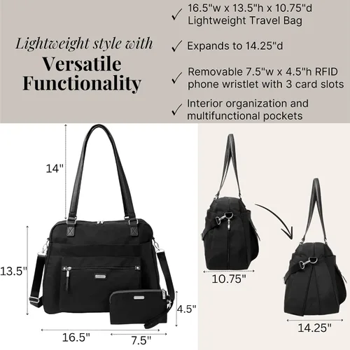 Miniatura 6 de Baggallini Overnight Expandable Laptop Tote with RFID Phone Wristlet