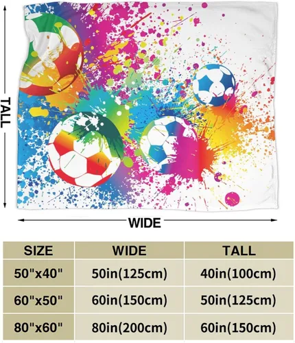Miniatura 3 de Manta deportiva de fútbol, divertida pelota súper suave y cálida, para sofá, dormitorio, sofá, oficina, automóvil, acogedora manta de cama