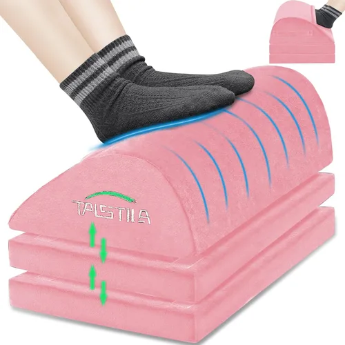 TALSTILA Reposapiés para debajo del escritorio en el trabajo, reposapiés ergonómico de 3 alturas ajustables, reposapiés con bolsillo cálido para