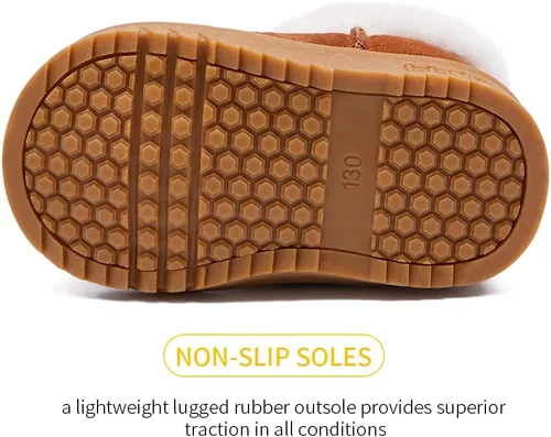 Miniatura 6 de BMCiTYBM Botas de nieve para niñas y niños, zapatos de bebé cálidos con forro de piel de invierno (bebébebéniño pequeño)