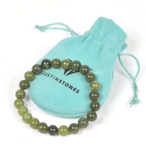 Miniatura 4 de Justinstones Pulsera elástica de cuentas redondas de 0.315 in con gemas semipreciosas, unisex, 7 pulgadas