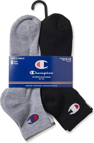 Miniatura 5 de Champion Calcetines para hombre, calcetines de tobillo, calcetines deportivos acolchados, paquete de 6 y 12 pares