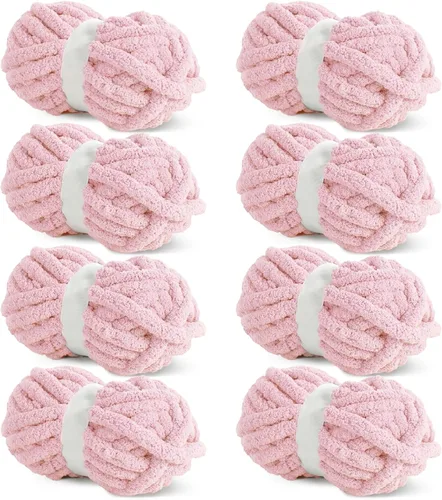Miniatura 67 de HOMBYS Hilo de Chenille Grueso Carbón para Crochet, Hilo Grueso Espeso y Esponjoso para Tejer, Hilo Súper Grueso para Tejer Mantas a Mano, Hilo