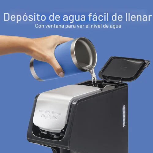 Miniatura 6 de Cafetera Hamilton Beach FlexBrew de servicio individual, máquina de café compatible con paquetes de cápsulas y café molido, negra Next Gen (49900)