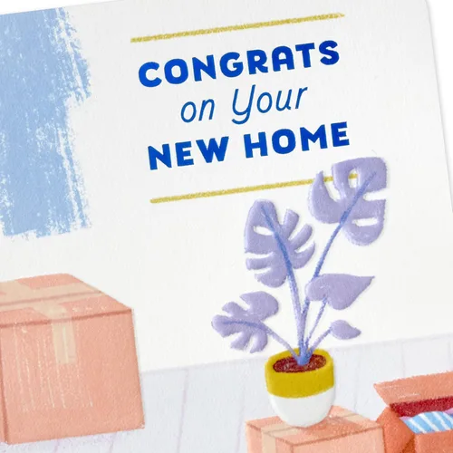 Miniatura 5 de Hallmark - Nueva tarjeta de felicitación para nuevo hogar (cajas, pintura y plantas) Tarjeta de fiesta de inauguración para amigos, hermanos