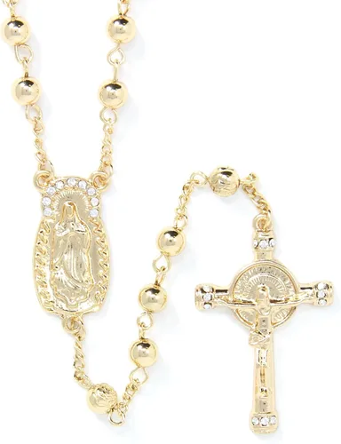 Miniatura 3 de Me Plus Collar católico con dije de cruz de crucifijo de aleación de 0.236in CCB de 20 pulgadas, Plástico