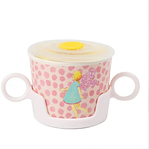 Miniatura 4 de shopwithgreen - Juego de 7 piezas de bambú para niños - Vajilla para niños - Plato, tazón, taza, cuchara, tenedor, vajilla para comida, vajilla