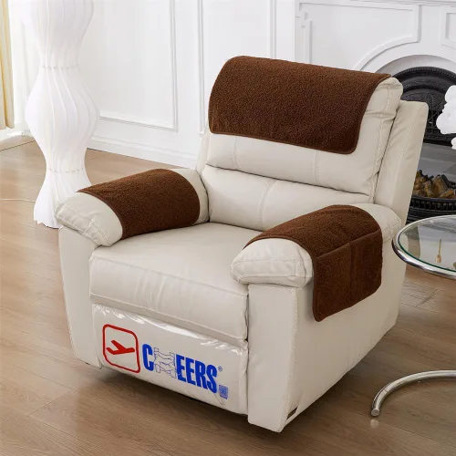 Miniatura 6 de 3 fundas reclinables, fundas de brazo de sherpa para silla reclinable con bolsillos de almacenamiento, funda para reposacabezas para silla