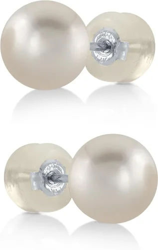 Miniatura 16 de THE PEARL SOURCE White Japanese Akoya Pearl Stud Earrings for Women – Genuine Cultured Pearls, Hypoallergenic Jewelry with Secure 14k Gold Backing