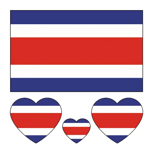 Tatuajes de bandera de Costa Rica, 10 hojas de calcomanías faciales temporales deportivas de Costa Rica, 40 piezas impermeables para sudar