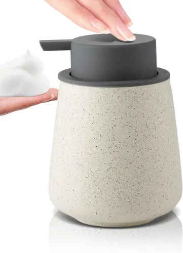 Miniatura 8 de Dispensador de jabón de manos de espuma, dispensador de bomba de mano de loción de baño de 12 onzas, dispensador de jabón espumoso de cerámica