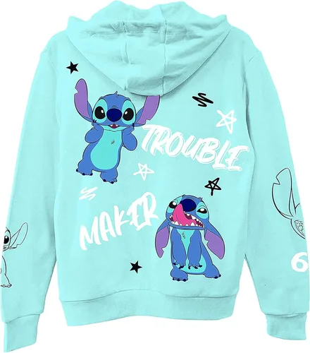 Miniatura 2 de Disney Sudadera con capucha Lilo and Stitch para mujer, diseño clásico de Lilo y Stitch Ohana, con estampado múltiple