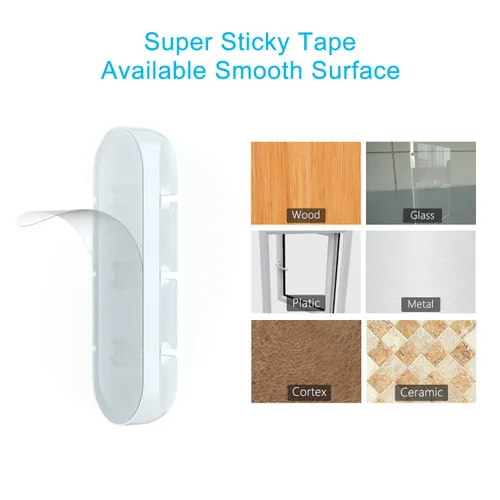 Miniatura 4 de INCHOR Organizador de cables, clips transparentes para gestión de cables, organizadores de cables con soporte para cables USB, organizador de cables