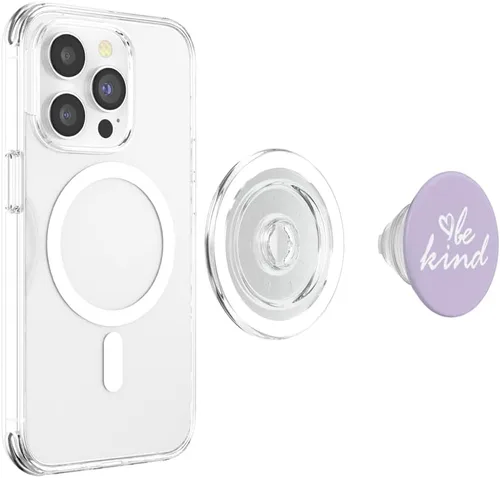 Miniatura 3 de White Be Kind Light Pastel Purple PopSockets MagSafe PopGrip para iPhone