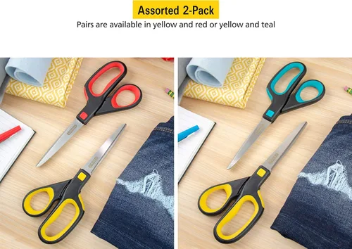Miniatura 5 de Stanley - Tijeras ergonómicas multiusos de 8 pulgadas, paquete de 2 (SCI8EST-2PK), varios