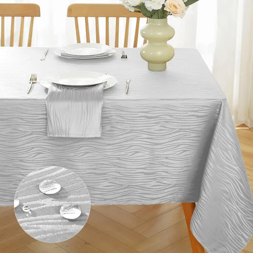 Miniatura 8 de MATIRUG Mantel de jacquard negro, tela de mesa suave y sin arrugas, resistente a derrames y con textura para graduación, cocina, comedor, decoración