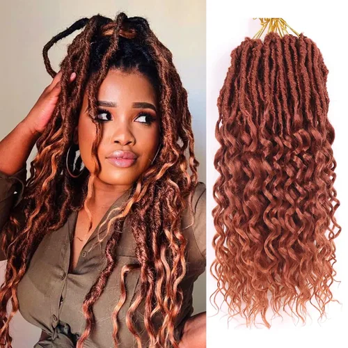 Miniatura 72 de Cabello de ganchillo para mujeres negras Goddess Locs de 14 pulgadas 8 paquetes 613 Locs falsos suaves preenganchados trenzas de ganchillo cabello