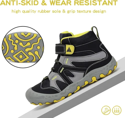 Miniatura 6 de Mishansha Botas de senderismo unisex para niños, antigolpes y antideslizantes, para uso al aire libre