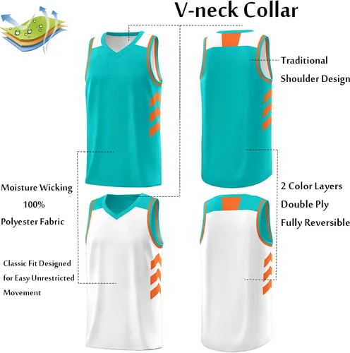 Miniatura 8 de KXK Camiseta de baloncesto reversible en blanco para hombre, uniforme de equipo, atlético, hip hop, camisetas de baloncesto S-4XL
