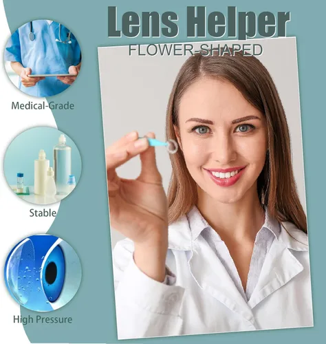 Miniatura 2 de Paquete de 4 removedores de lentes de contacto en forma de flor con caja de almacenamiento empaquetados individualmente, palitos de succión