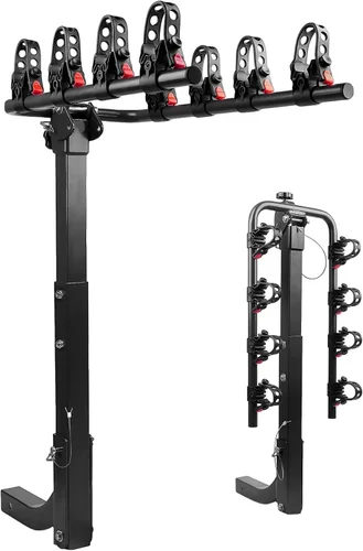 Miniatura 9 de Soporte de enganche para 4 bicicletas, soporte plegable para coches, camiones, SUV, minivans