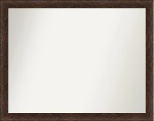 Miniatura 366 de Amanti Art Espejo de pared personalizado no biselado (24 x 27 pulgadas), marco estrecho de nogal chipre - varios tamaños personalizados - Espejo