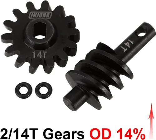 Miniatura 7 de INJORA Engranajes de acero de eje diferencial de sobremarcha 14T engranajes helicoidales piezas de actualización para AX24 SCX24 C10 JLU Gladiator