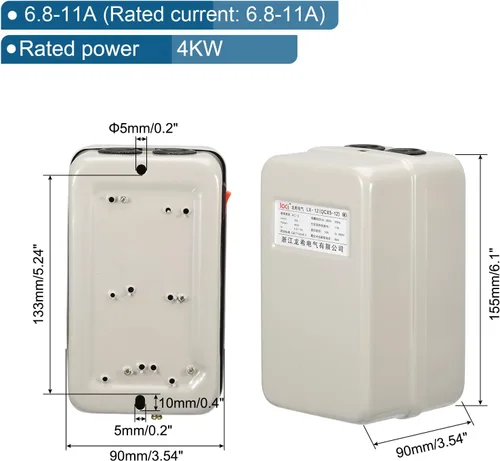 Miniatura 2 de MECCANIXITY Arrancador de motor eléctrico magnético, 380V 4KW 5HP, 3 fases Motor de interruptor magnético arrancador eléctrico para compresor de aire