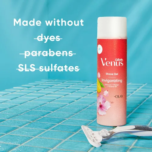 Miniatura 6 de Gillette Venus Gel de afeitado perfumado de mango e hibisco, crema de afeitar para mujer, 7 onzas, paquete de 6 (42 onzas en total)