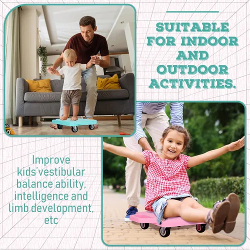 Miniatura 6 de Jerify 4 piezas de patinete deportivo con asas, ruedas de plástico, patineta para sentarse en el suelo, para niños, gimnasio, actividades