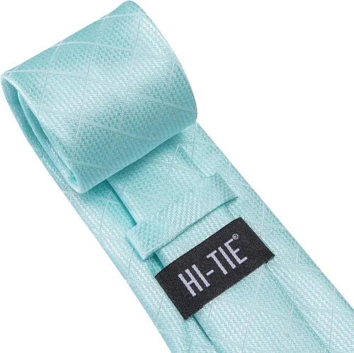 Miniatura 171 de Hi-Tie Corbatas de seda para hombre, diseño de cachemira a rayas, con bolsillo, gemelos cuadrados, conjunto formal de negocios