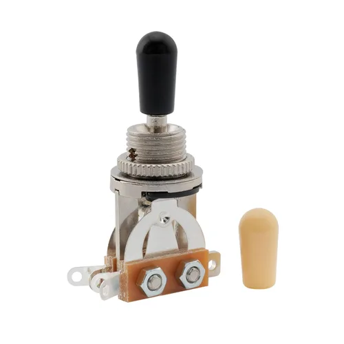 Musiclily Interruptor métrico de palanca de guitarra recta corta de 3 vías para Epiphone Les Paul LP reemplazo de guitarra eléctrica, perilla negra