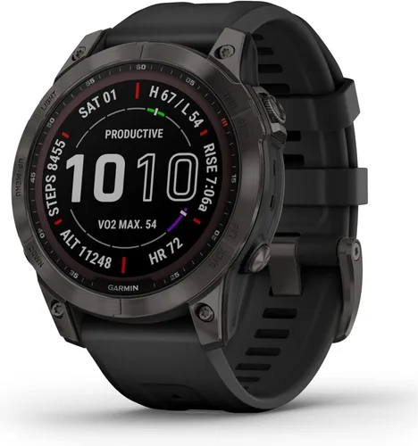Miniatura 2 de Garmin 010-02540-34 Fenix 7 Sapphire Solar, reloj inteligente de aventura, capacidad de carga solar, reloj GPS resistente para exteriores, pantalla