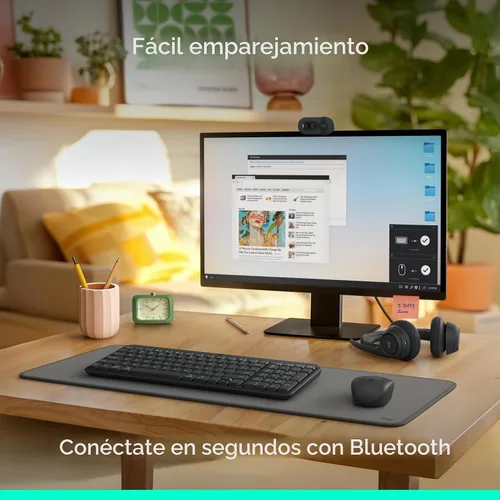 Miniatura 2 de Logitech Teclado Bluetooth K250 con teclado numérico, fácil conectividad, teclado inalámbrico compacto fabricado con plástico reciclado, resistente