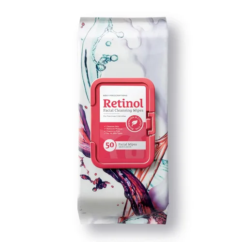 Body Prescription Toallitas limpiadoras de maquillaje, toallitas faciales suaves y efectivas, 50 unidades (paquete de 1), retinol