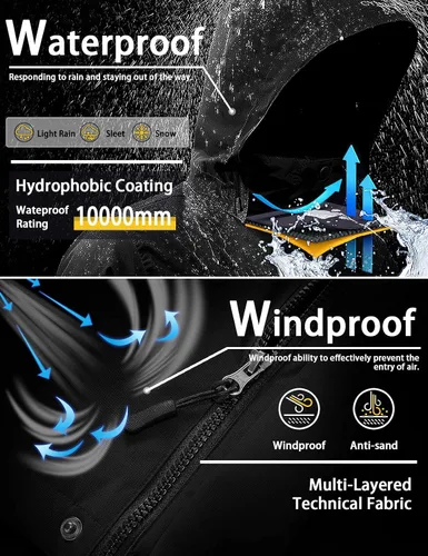 Miniatura 4 de GEMYSE Womens Mountain Waterproof Ski Snow Jacket Winter Windproof Rain Jacket