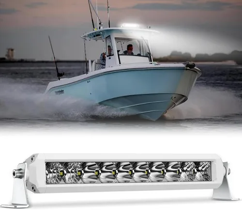 Miniatura 21 de Barra de luz LED de 12 pulgadas EK ENNOKING de doble fila, foco marino blanco, alta luminosidad, 100 W, luz LED de haz puntual y de inundación, luz
