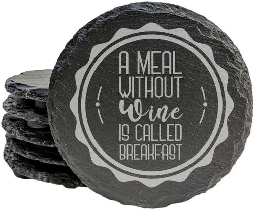 Miniatura 39 de Wine Not? Hilarious Drinking Wine is My Hobby Slate Coasters - Round Slate - Set of 8 Drinking Wine is Not My Habit