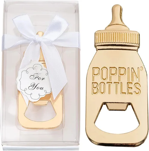 Miniatura 12 de Paquete de 24 abridores de biberones para regalos de baby shower, regalos de fiesta de revelación de género para niños o niñas, abrebotellas