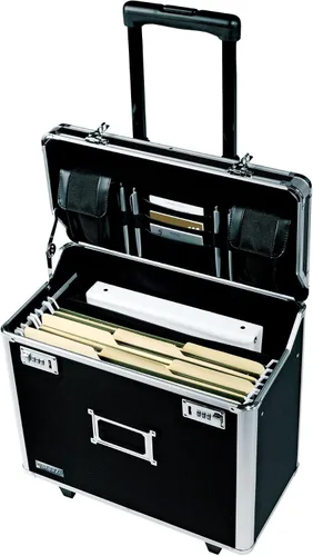 Miniatura 14 de Vaultz Caja de almacenamiento portátil de archivos con asa, 14.5 x 17.5 x 15.5 pulgadas, caja de seguridad móvil tamaño carta/legal, gabinete