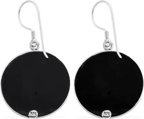 Miniatura 4 de Shop LC - Aretes colgantes con concha de abulón azul para mujer, plata esterlina 925